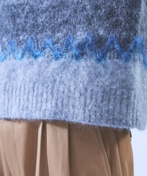 ABAHOUSE(アバハウス)の「モヘアフェアアイルモックネック(ニット/セーター・メンズ・ブラック系その他/グレー系その他・46/48)」の9枚目の写真