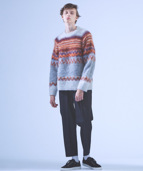 ABAHOUSE(アバハウス)の「モヘアフェアアイルモックネック(ニット/セーター・メンズ・ブラック系その他/グレー系その他・46/48)」の11枚目の写真