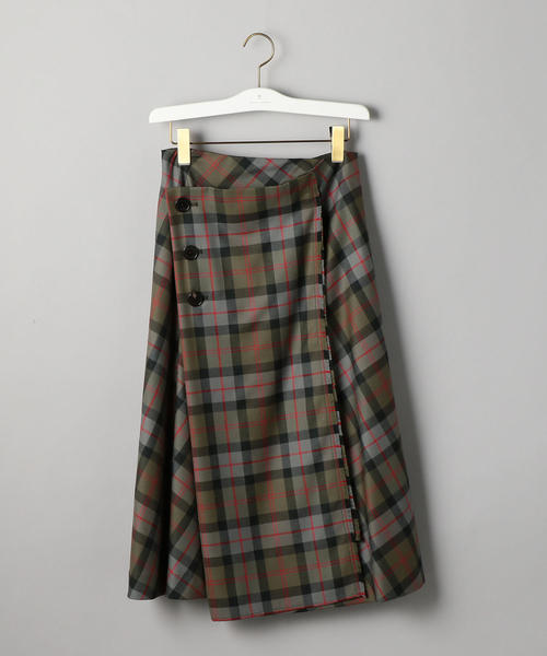 UNITED ARROWS（ユナイテッドアローズ）の「＜TICCA（ティッカ）＞チェック ラップスカート（スカート・レディース・オリーブ・2/1）」の5枚目の写真