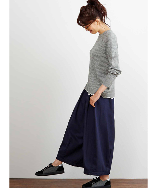 Live in comfort（リブインコンフォート）の「リブ　イン　コンフォート　ゆったりラインで着こなしやすい　総柄ケーブル編みシルク混ニット（ニット/セーター・レディース・ピンク/グレー/ネイビー・XX-LARGE/X-LARGE/SMALL/LARGE/MEDIUM）」の7枚目の写真