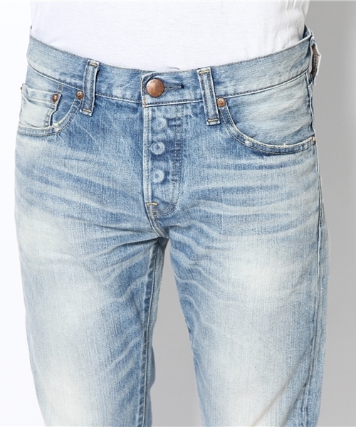 BEAMS（ビームス）の「RED CARD×BEAMS / 別注 スリムストレート（デニムパンツ・メンズ・サックスブルー・28/29/30/31/32/33）」の4枚目の写真