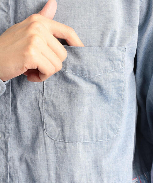 green label relaxing（グリーンレーベルリラクシング）の「SC ヘムパッチワーク ボタンダウン LS シャツ（シャツ/ブラウス・メンズ・ネイビー/ブラック・L/M/S）」の10枚目の写真