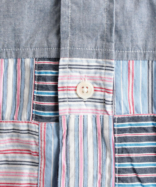 green label relaxing（グリーンレーベルリラクシング）の「SC ヘムパッチワーク ボタンダウン LS シャツ（シャツ/ブラウス・メンズ・ネイビー/ブラック・L/M/S）」の12枚目の写真