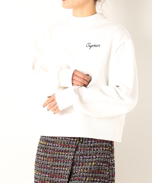 archives(アルシーヴ)の「刺繍入りハイネックスウェット(Tシャツ/カットソー・レディース・オフホワイト/ブラック/カーキ・MEDIUM)」の2枚目の写真