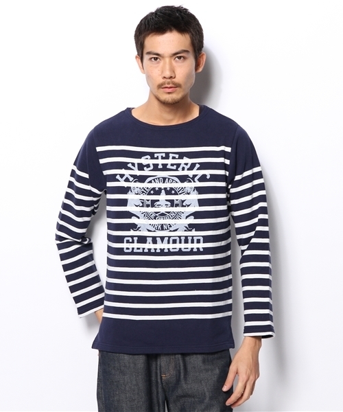 HYSTERIC GLAMOUR（ヒステリックグラマー）の「EAST SIDE COLLEGE pt SW（スウェット・メンズ・ホワイト系その他/ネイビー・SMALL/MEDIUM/LARGE）」の2枚目の写真