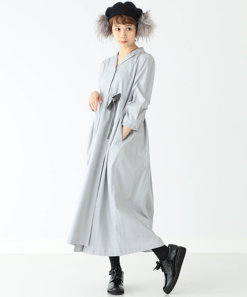 CAROLINA GLASER（カロリナ グレイサー）の「CAROLINA GLASER / 開襟シャツ ワンピース（ワンピース・レディース・ライトグレー・ONE SIZE）」の8枚目の写真