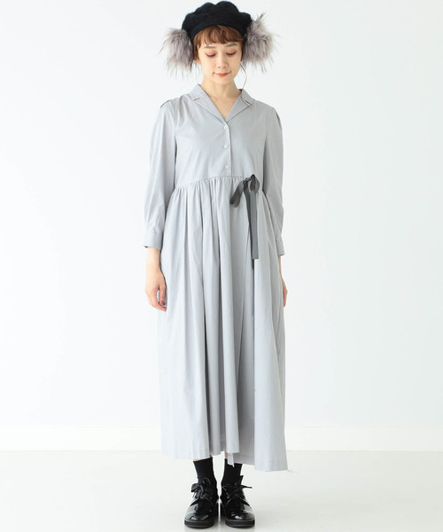 CAROLINA GLASER（カロリナ グレイサー）の「CAROLINA GLASER / 開襟シャツ ワンピース（ワンピース・レディース・ライトグレー・ONE SIZE）」の10枚目の写真