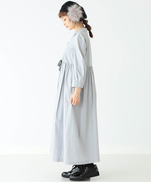 CAROLINA GLASER（カロリナ グレイサー）の「CAROLINA GLASER / 開襟シャツ ワンピース（ワンピース・レディース・ライトグレー・ONE SIZE）」の11枚目の写真