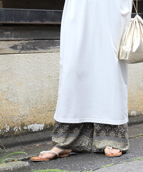 coca(coca)(コカ)の「ウエストリボンエスニック柄ワイドパンツ(LONG)(その他パンツ・レディース・カーキ/チャコール・ONE SIZE)」の9枚目の写真