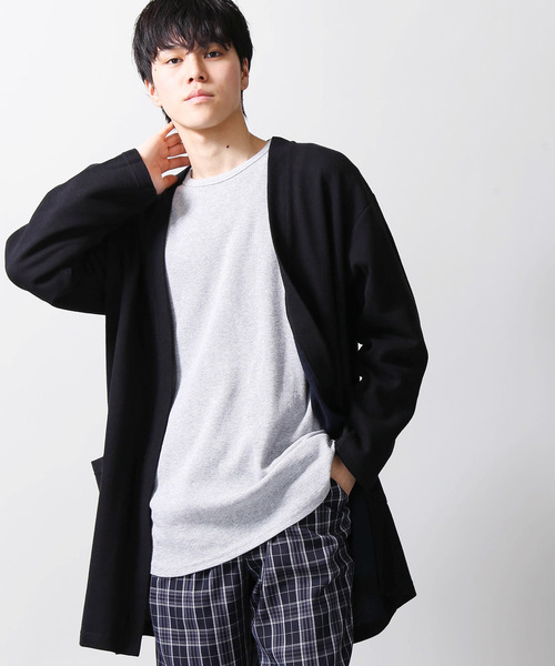 セール Wego ニットライクノーカラーロングカーディガン