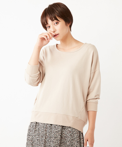 DISCOAT（ディスコート）の「ミニ裏毛プルオーバー（Tシャツ/カットソー・レディース・オフホワイト/ダークグレー/ミント/ライトベージュ・FREE）」の3枚目の写真