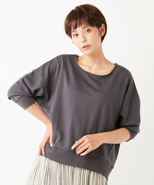 DISCOAT（ディスコート）の「ミニ裏毛プルオーバー（Tシャツ/カットソー・レディース・オフホワイト/ダークグレー/ミント/ライトベージュ・FREE）」の2枚目の写真