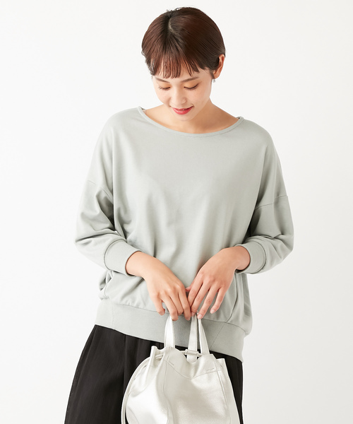 DISCOAT（ディスコート）の「ミニ裏毛プルオーバー（Tシャツ/カットソー・レディース・オフホワイト/ダークグレー/ミント/ライトベージュ・FREE）」の4枚目の写真