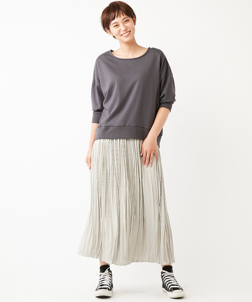 DISCOAT（ディスコート）の「ミニ裏毛プルオーバー（Tシャツ/カットソー・レディース・オフホワイト/ダークグレー/ミント/ライトベージュ・FREE）」の14枚目の写真