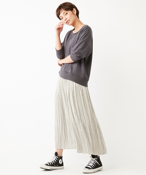 DISCOAT（ディスコート）の「ミニ裏毛プルオーバー（Tシャツ/カットソー・レディース・オフホワイト/ダークグレー/ミント/ライトベージュ・FREE）」の13枚目の写真