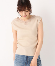 GLOBAL WORK | BEAUTEEレースVフレンチT/824919(Tシャツ/カットソー)