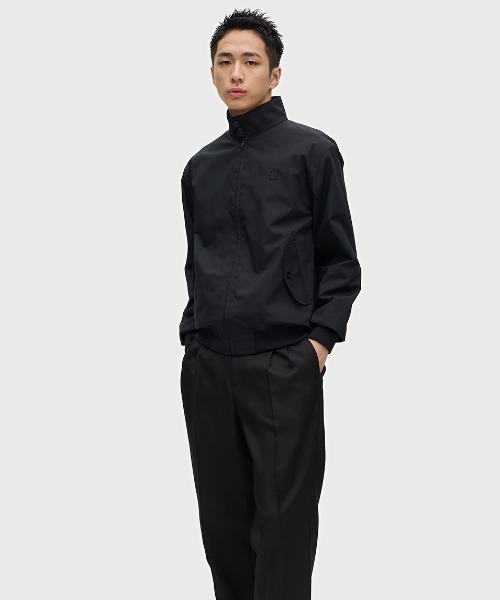 【美品】フレッドペリー　ハリントンジャケット　英国製【38】黒 FRED PERRY/フレッドペリー〉ハリントンジャケット