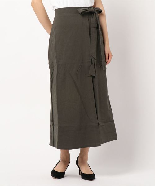 KOBE LETTUCE（コウベレタス）の「コットンラップ風ロング丈スカート（スカート・レディース・ベージュ系その他/ダークオレンジ/ブラウン系その他・FREE）」の6枚目の写真