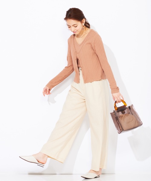 WEGO（ウィゴー）の「WEGO/【2点セット】タンクセットカーディガン（カーディガン/ボレロ・レディース・パープル/ブラウン/アイボリー・FREE）」の16枚目の写真