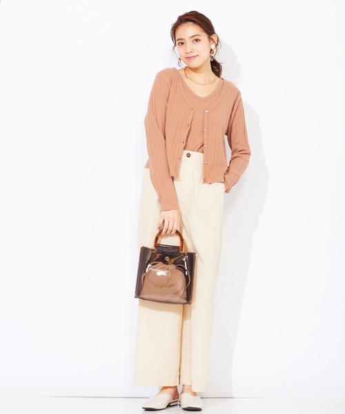 WEGO（ウィゴー）の「WEGO/【2点セット】タンクセットカーディガン（カーディガン/ボレロ・レディース・パープル/ブラウン/アイボリー・FREE）」の14枚目の写真