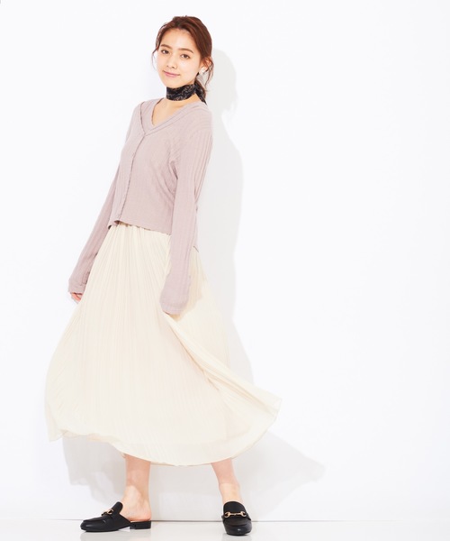 WEGO（ウィゴー）の「WEGO/【2点セット】タンクセットカーディガン（カーディガン/ボレロ・レディース・パープル/ブラウン/アイボリー・FREE）」の10枚目の写真