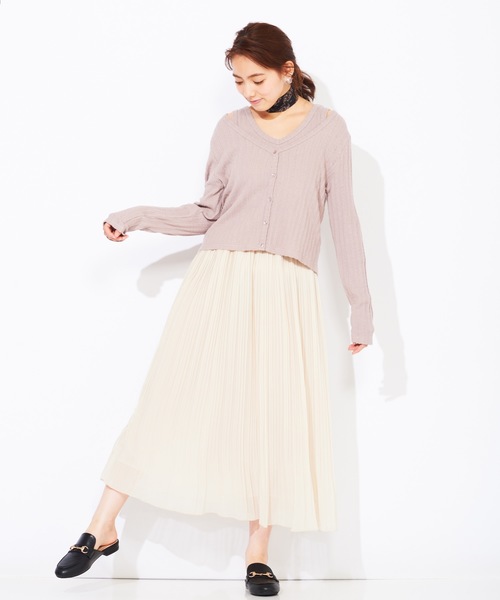 WEGO（ウィゴー）の「WEGO/【2点セット】タンクセットカーディガン（カーディガン/ボレロ・レディース・パープル/ブラウン/アイボリー・FREE）」の13枚目の写真