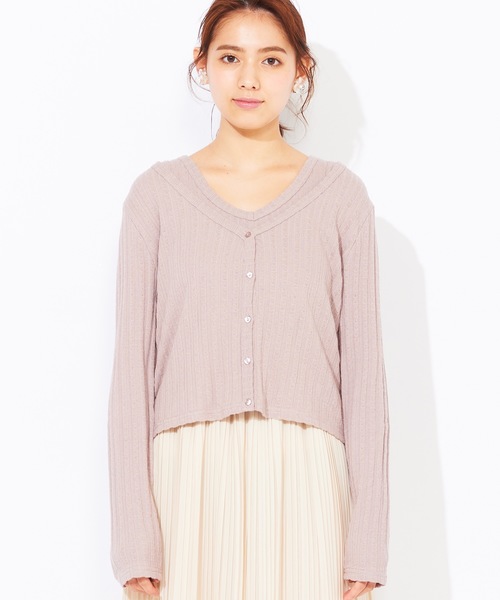 WEGO（ウィゴー）の「WEGO/【2点セット】タンクセットカーディガン（カーディガン/ボレロ・レディース・パープル/ブラウン/アイボリー・FREE）」の5枚目の写真
