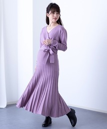 SweetMommy | カシュクールニットプリーツワンピ(マタニティウェア/グッズ)