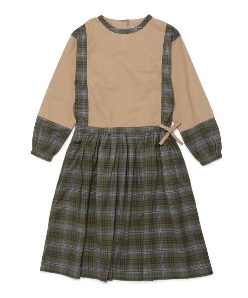 BEAMS BOY(ビームスボーイ)の「BEAMS BOY / ソリッド チェック 切替ワンピース(ワンピース・レディース・ベージュ/ネイビー・ONE SIZE)」の17枚目の写真