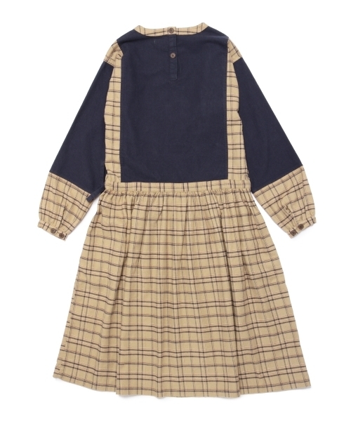 BEAMS BOY(ビームスボーイ)の「BEAMS BOY / ソリッド チェック 切替ワンピース(ワンピース・レディース・ベージュ/ネイビー・ONE SIZE)」の16枚目の写真