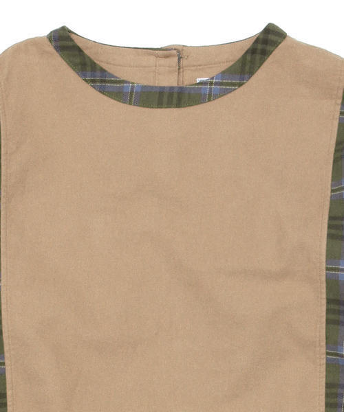BEAMS BOY(ビームスボーイ)の「BEAMS BOY / ソリッド チェック 切替ワンピース(ワンピース・レディース・ベージュ/ネイビー・ONE SIZE)」の9枚目の写真