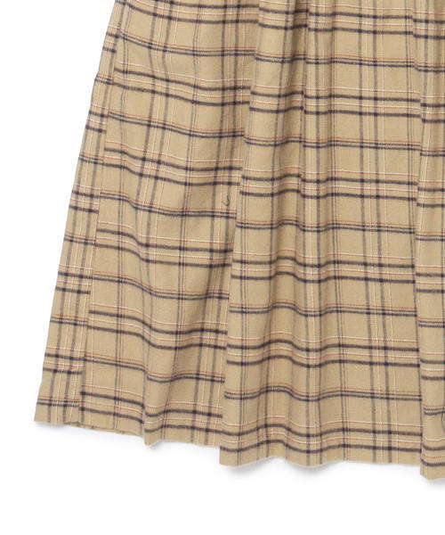 BEAMS BOY(ビームスボーイ)の「BEAMS BOY / ソリッド チェック 切替ワンピース(ワンピース・レディース・ベージュ/ネイビー・ONE SIZE)」の4枚目の写真