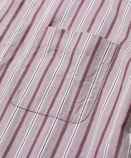 MR.OLIVE(ミスターオリーブ)の「レジメンタル ストライプコットン / スタンドカラー スキッパーシャツ(シャツ/ブラウス・メンズ・ネイビー/グレー・SMALL/MEDIUM/LARGE)」の9枚目の写真