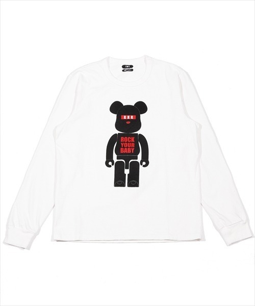 TMT(ティーエムティー)の「BE@RBRICK×TMT L/SLAMERICAN JERSEY(ROCK YOUR BABY)(Tシャツ/カットソー・メンズ・ホワイト/ブラック・SMALL/MEDIUM/LARGE/X-LARGE/XX-LARGE)」の2枚目の写真