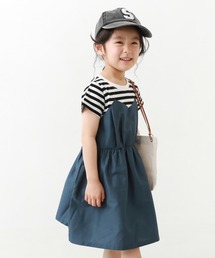 ビスチェ風ドッキング半袖ワンピース