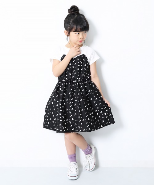 devirock（デビロック）の「ビスチェ風ドッキング半袖ワンピース（ワンピース・キッズ・ベージュ/パープル系その他/ブラック系その他2/ブラック系その他/イエロー/ブルーグレー/ブルー/グリーン系その他/ラベンダー/ネイビー/サックスブルー・130cm/160cm/100cm/140cm/120cm/150cm/110cm）」の19枚目の写真