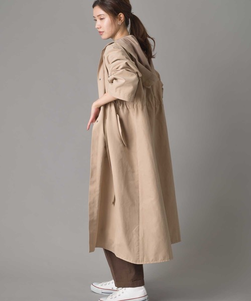 marle（マルレ）の「マイクロピーチクロス　ウエストシャーリングフードコート（その他アウター・レディース・ベージュ/カーキ・FREE）」の3枚目の写真