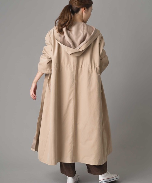 marle（マルレ）の「マイクロピーチクロス　ウエストシャーリングフードコート（その他アウター・レディース・ベージュ/カーキ・FREE）」の4枚目の写真