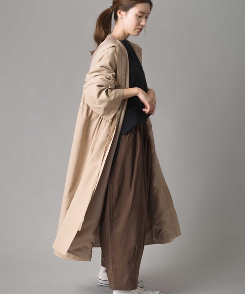 marle（マルレ）の「マイクロピーチクロス　ウエストシャーリングフードコート（その他アウター・レディース・ベージュ/カーキ・FREE）」の5枚目の写真