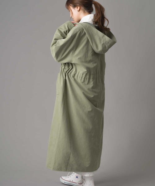 marle（マルレ）の「マイクロピーチクロス　ウエストシャーリングフードコート（その他アウター・レディース・ベージュ/カーキ・FREE）」の6枚目の写真