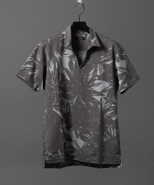 5351 POUR LES HOMMES（ゴーサンゴーイチプールオム）の「スキッパーモクロディーフラワープリント（Tシャツ/カットソー・メンズ・ライトグレー/ブラック/ネイビー・44/46/48/50）」の3枚目の写真