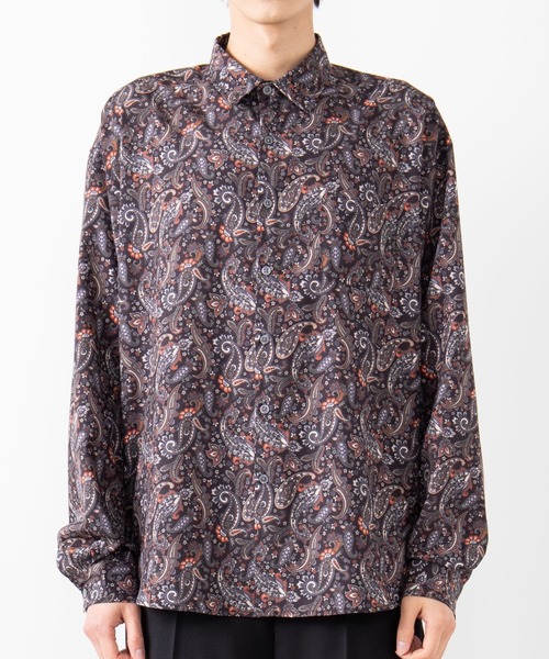 WEGO（ウィゴー）の「WEGO/ペイズリービッグシルエットシャツ（シャツ/ブラウス・メンズ・ブラック/ブラック系その他・LARGE/MEDIUM）」の7枚目の写真