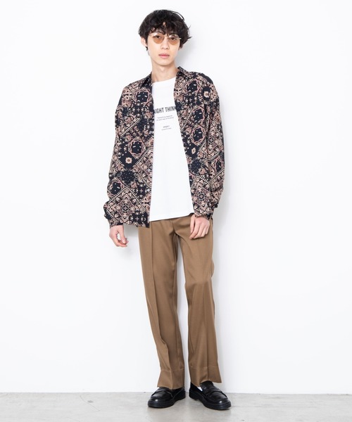 WEGO（ウィゴー）の「WEGO/ペイズリービッグシルエットシャツ（シャツ/ブラウス・メンズ・ブラック/ブラック系その他・LARGE/MEDIUM）」の18枚目の写真