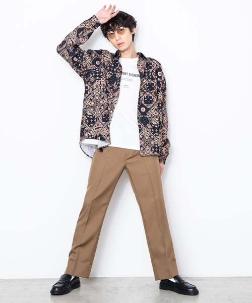 WEGO（ウィゴー）の「WEGO/ペイズリービッグシルエットシャツ（シャツ/ブラウス・メンズ・ブラック/ブラック系その他・LARGE/MEDIUM）」の16枚目の写真