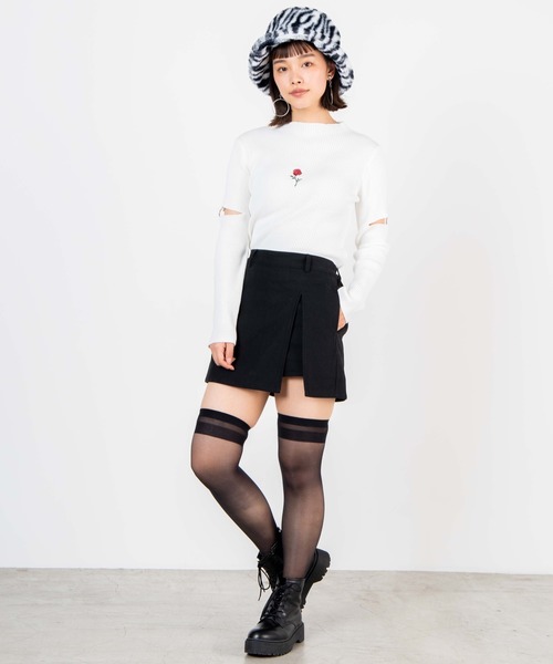 WEGO（ウィゴー）の「WEGO/【セットアップ対応商品】パターンアシンメトリーラップスカパン（スカート・レディース・ブラック/アニマル/ブラック系その他2・FREE）」の11枚目の写真