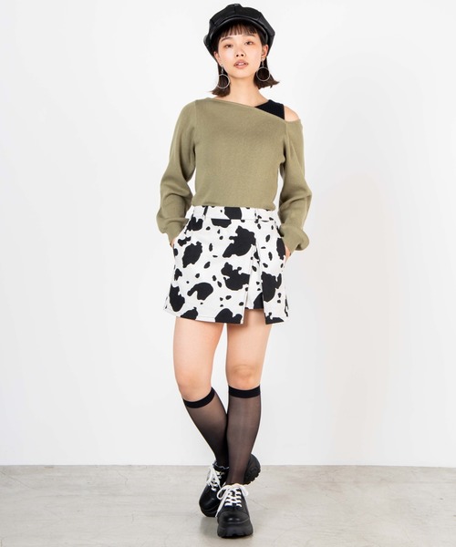 WEGO（ウィゴー）の「WEGO/【セットアップ対応商品】パターンアシンメトリーラップスカパン（スカート・レディース・ブラック/アニマル/ブラック系その他2・FREE）」の17枚目の写真