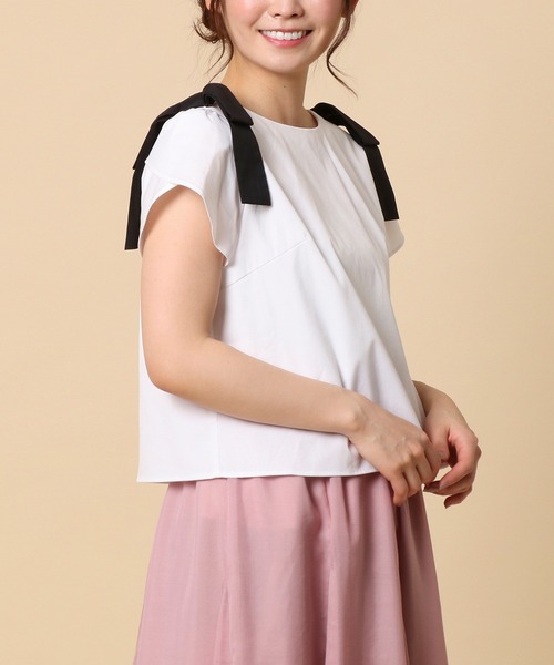 セール Rose ショルダーリボンブラウス シャツ トップス ブラウス Rose Tiara ローズティアラ のファッション