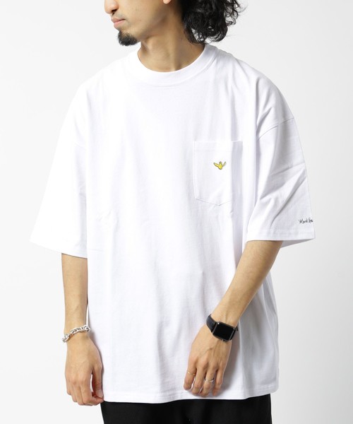 Freak S Store フリークスストア の Web限定 Mark Gonzales Freak S Store マークゴンザレス 別注ビッグサイズワッペンポケットtシャツ Tシャツ カットソー Wear