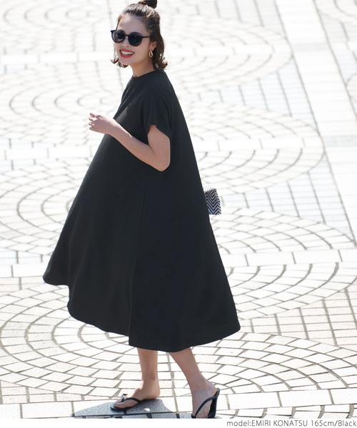 coca（coca）（コカ）の「＼新色登場／エンボス加工半袖ワンピース（ワンピース・レディース・ホワイト/ブラック/ダークベージュ/ネイビー・ONE SIZE/M/L）」の7枚目の写真