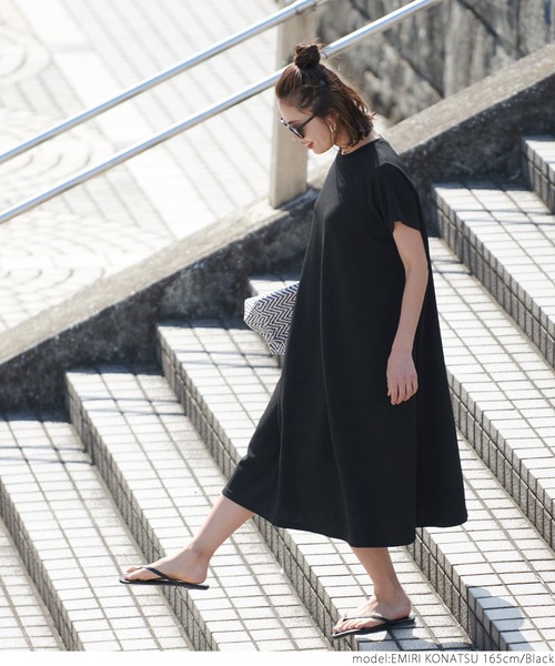coca（coca）（コカ）の「＼新色登場／エンボス加工半袖ワンピース（ワンピース・レディース・ホワイト/ブラック/ダークベージュ/ネイビー・ONE SIZE/M/L）」の8枚目の写真